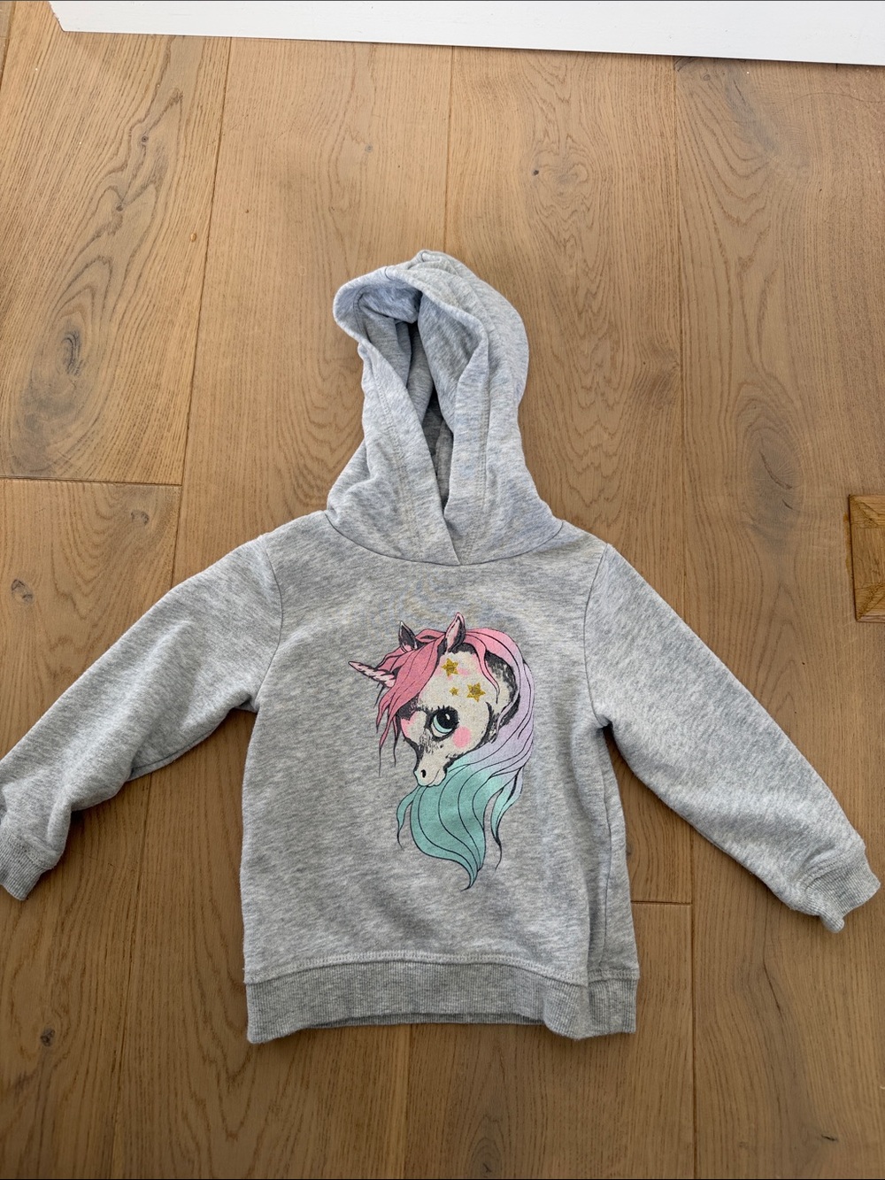H&M Toddler Girls Unicorn Grey Hoodie